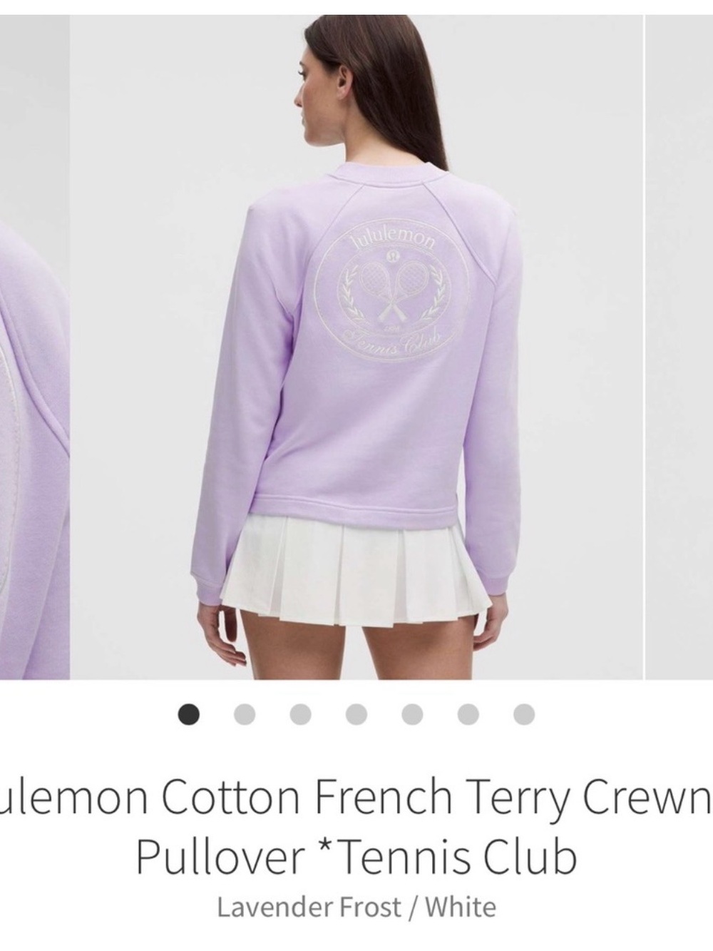 lululemon athletica Lavender Tennis Club Crew Sweatshirt